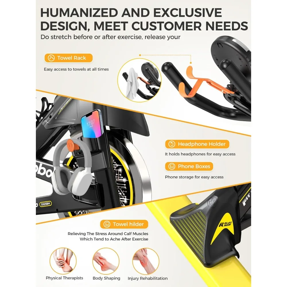 دراجة ركوب الدراجات الداخلية للياقة البدنية المنزلية، محرك الحزام الصامت، مقاومة مغناطيسية قابلة للتعديل، دراجة تمرين القلب