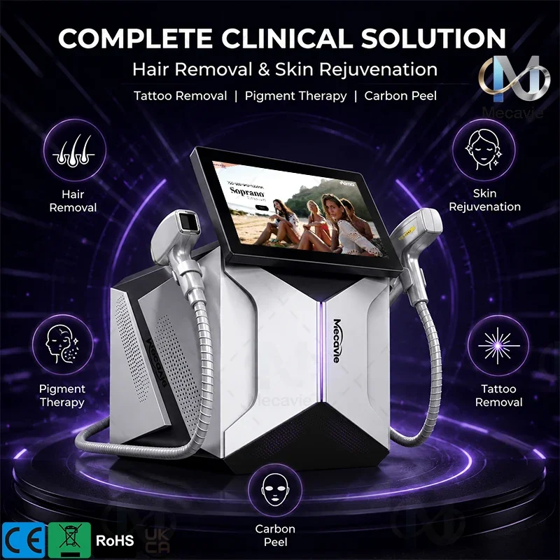2in1 Diode & Picosecond Laser 4000W 4 Wavelengths (755/808/940/1064nm)60 Million Shots Permanent Painless Hair Removal CE