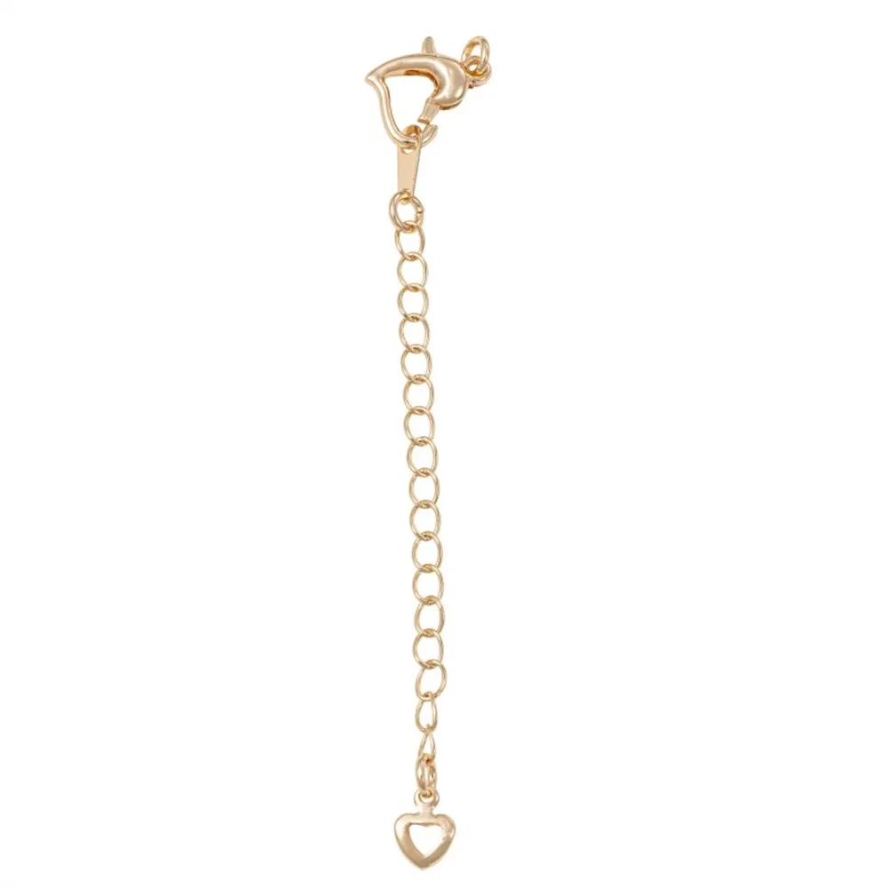 

14K Gold-plated Heart-shaped Lobster Clasp Extension Chain Water Drop Heart Heart Tail Chain Diy Bracelet Necklace Extension