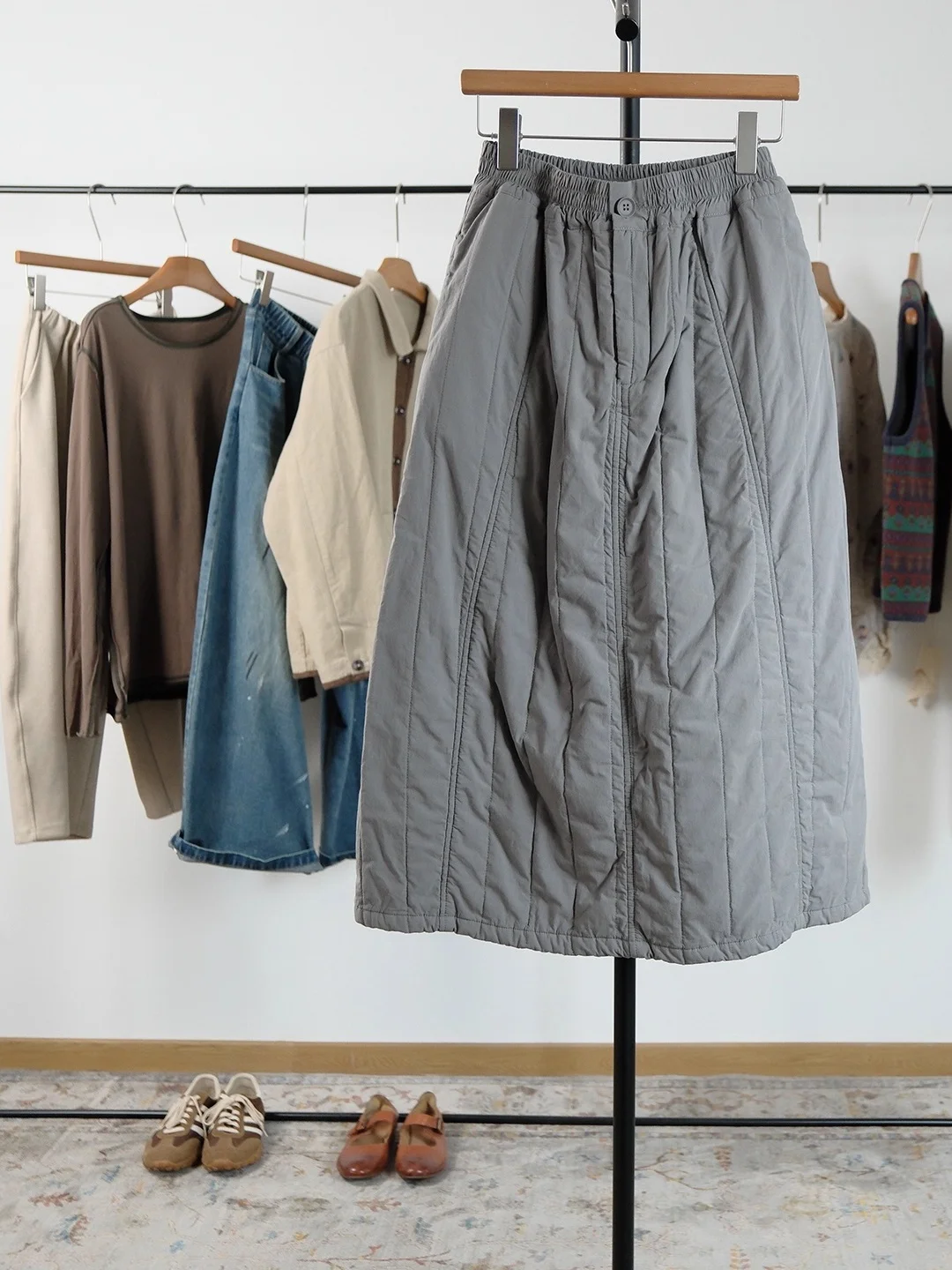 Losse casual katoenen f-rok voor dames A-lijn Eenvoudige Sle Veelzijdige maat plus Koreaanse versie Halflange kleur