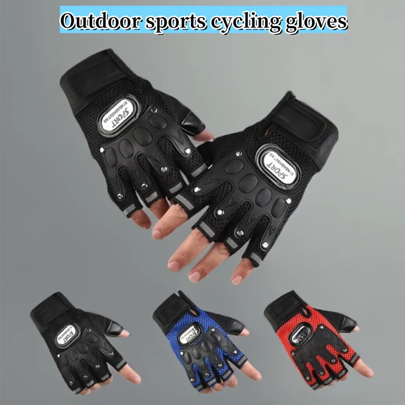 

Half finger gloves for men thin breathable palm thick cycling fitness cycling sports gloves