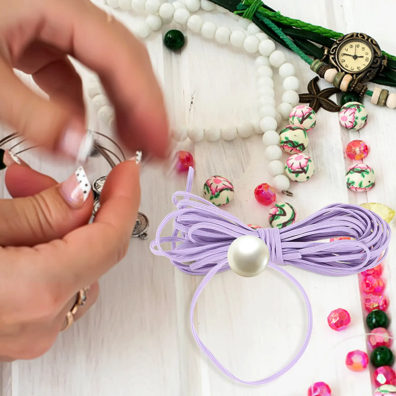 

5 шт. Износостойкий эластичный шнур для браслетов, растягивающийся шнурок для изготовления украшений, резинки для волос, бисероплетения, шнурки для сумок, бусины