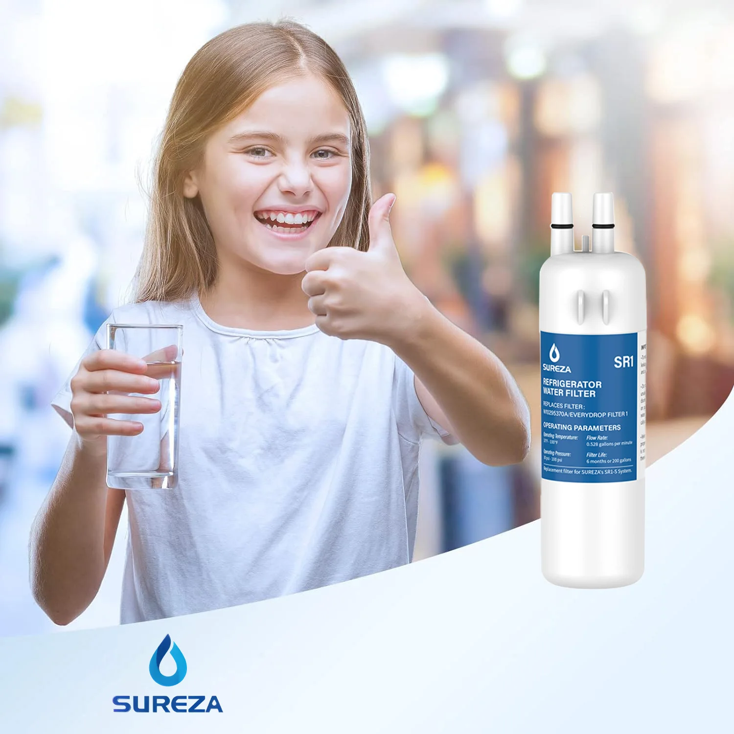 Refrigerator Water Filter EDR1RXD1 W10295370A Compatible with Whirlpool Filter 1, P8RFWB2L Kenmore 9081 46-9081 46-9930 (1-5Pcs)