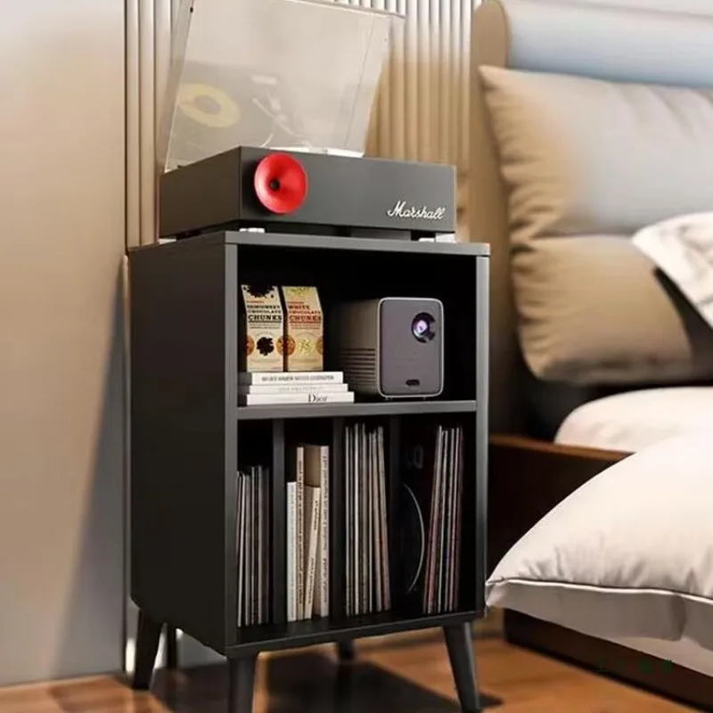 

Vinyl Storage Cabinet Vintage Wooden Magazine Bookcase Floor Record Cabinet CD Record Storage Rack Display