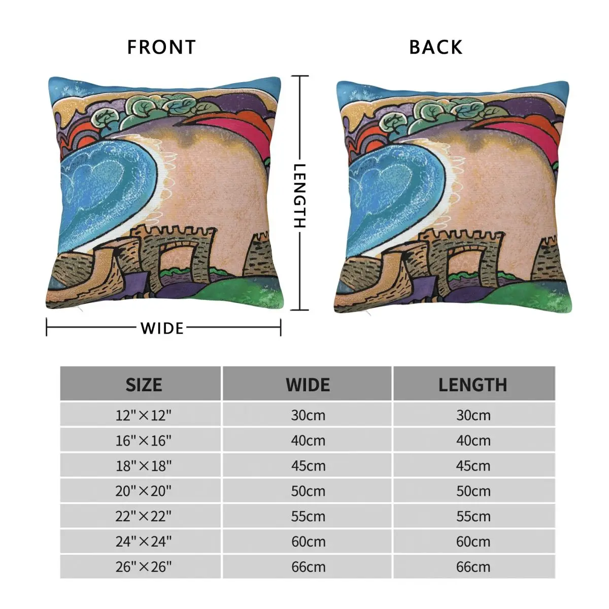 Barafundle Bay Beach Square Pillowcase Polyester Linen Velvet Pattern Zip Decorative Sofa Seater Cushion Cover 45x45