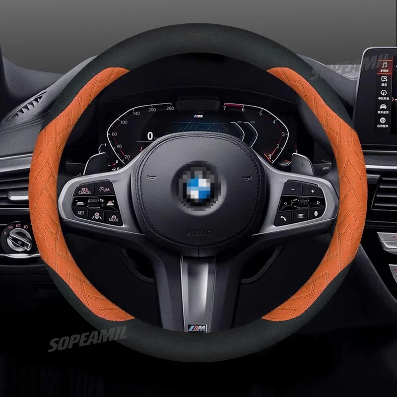 Car Steering Wheel Cover For BMW M E36 E39 E46 E60 E72 E87 E90 E92 F01 F02 F10 F12 F13 F15 F20 F25 F30 F33 X1 X2 X3 X4 X5 X6 X7