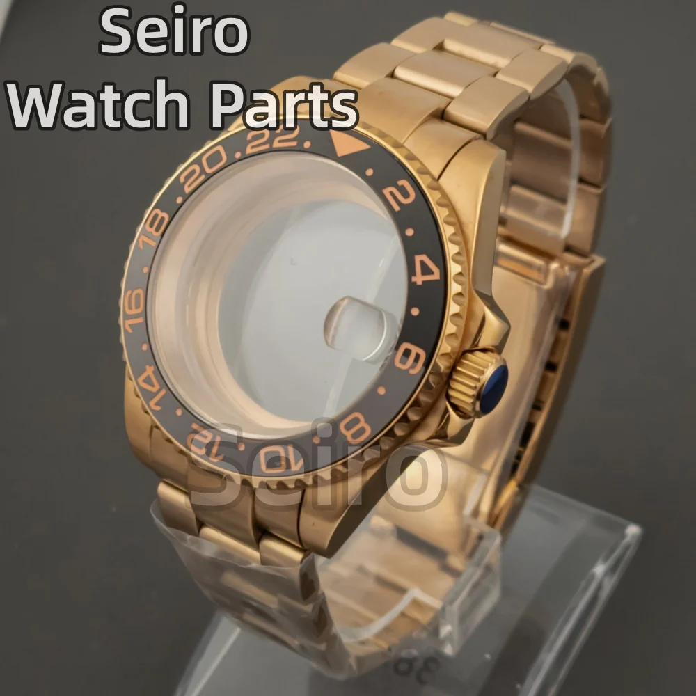 

Dive PVD Rose Gold NH35 Watch Case for SUB GMT YACHT Seiko NH34 NH35 NH36 movement 28.5mm Dial Sapphire Glass Oyster Bracelet