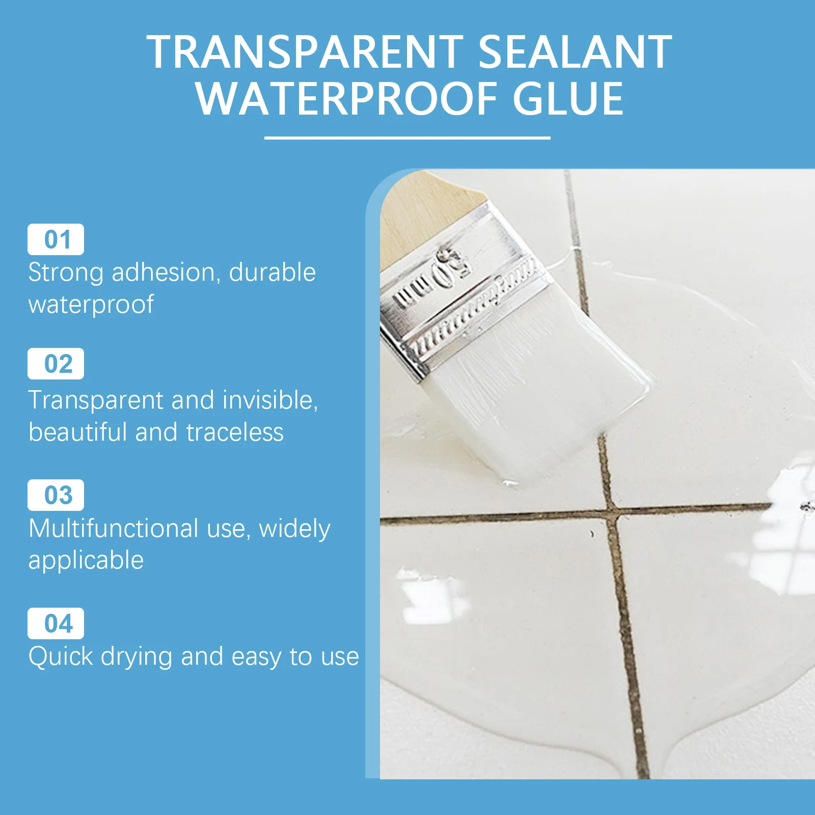 Transparent Waterproof Sealant for Roof Leak Repairs Bathroom Tile Invisible Strong Adhesive DIY Home Concrete Walls Fast Drying