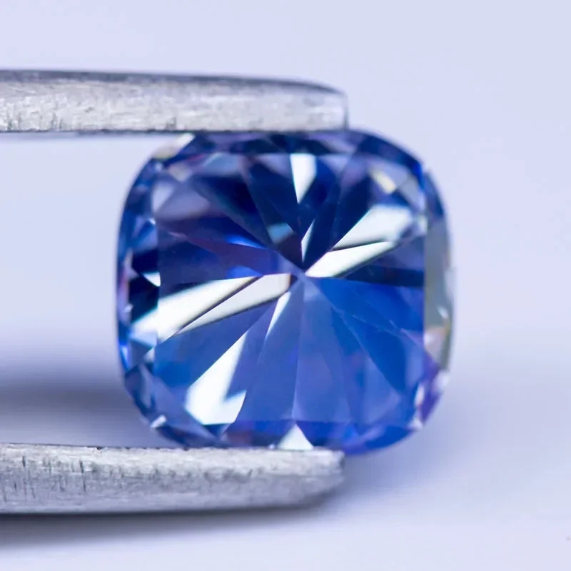 Moissanit-Edelstein, Kissenförmiger Schliff, Lavendelfarbe, Laborgezüchteter Diamant, DIY-Ring, Halskette, Ohrringe, Hauptmaterialien mit Zertifikat – Detail 5