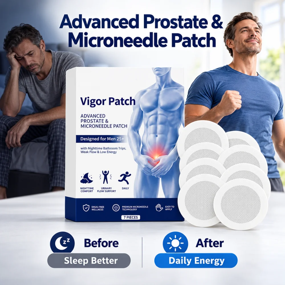 Prostate Care Microneedle Patches 7Pcs Herbal Extract Hydrocolloid Adhesive Comfortable Body Patch for Men Overnight Body Care