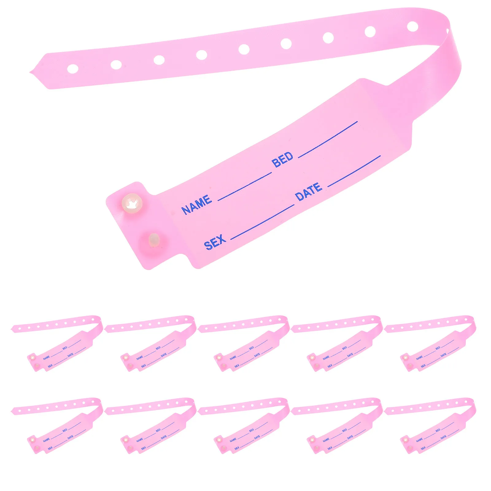 

100Pcs Identification Wristbands PVC Hospital Patient Id Bracelets Waterproof Stain Resistant Adjustable Fit Adults