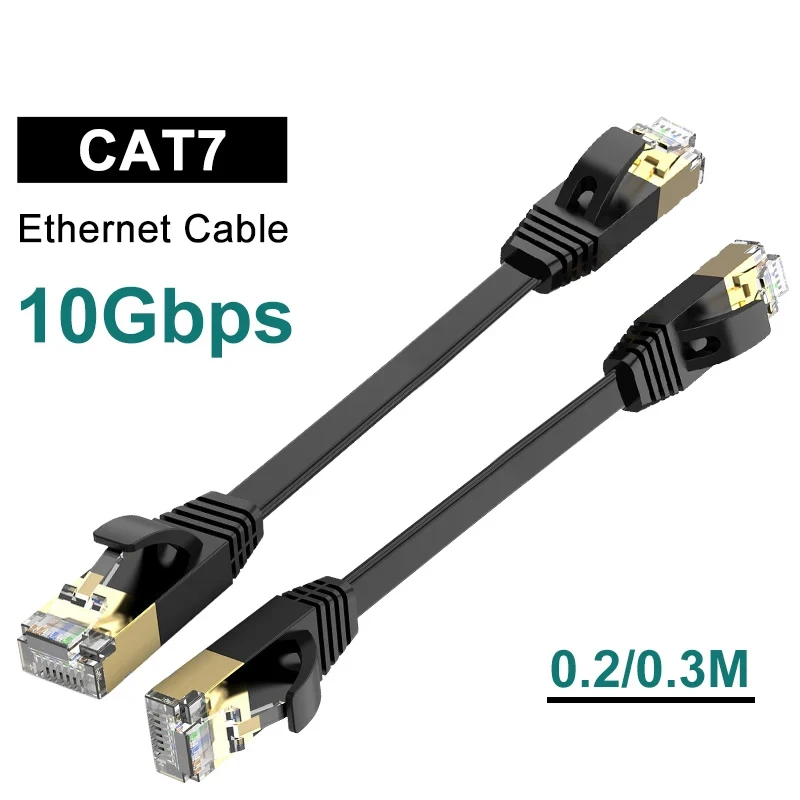 UTP Plane Ethernet LAN RJ45 connection Cat7 Shielded Network cable Modem router Compatible with jumper 0.2m 0.3m 10/20/30pcs