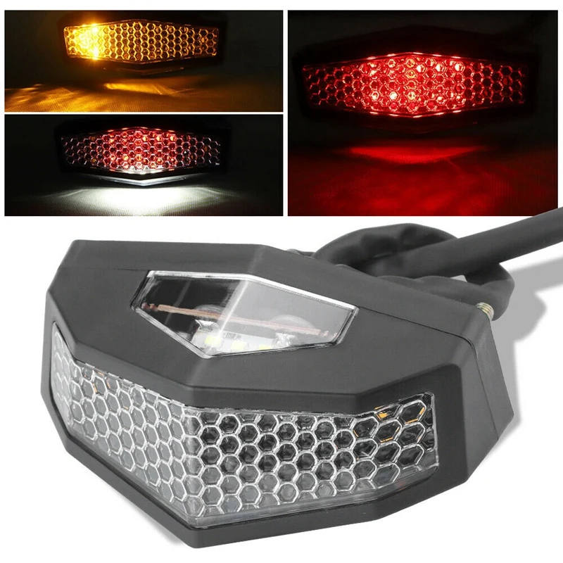 Enquêter arrière universel RL pour moto, feux arrière LED, feu stop, clignotant, planificateur de plaque, 12V, 5 en 1, nouveau