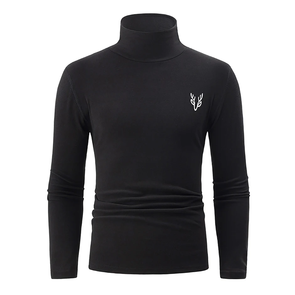 3/1 Stück Herren Herbst- und Winter-T-Shirt in Uni-Farbe mit halbhohem Kragen, lässig, einfach, warm, langärmelig, für junge Männer, Übergröße, Basic-Oberteil – Detail 12