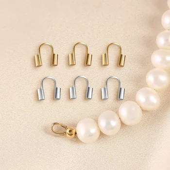 Clip in rame Posizionamento Fibbia Cavo Punta terminale Chiusura Crimpare Perline connettore per collana fai da te Bracciale Creazione di gioielli Accessori