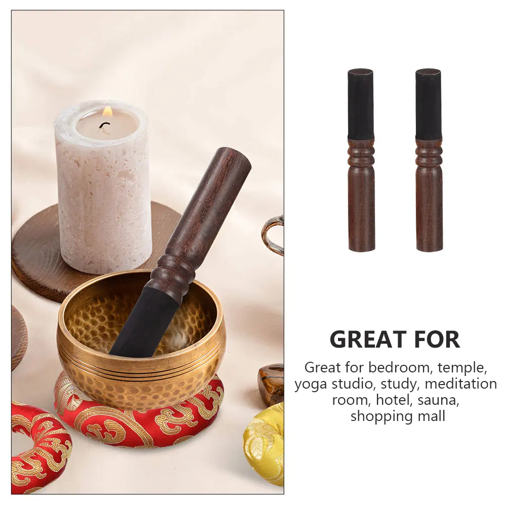 

2pcs Sound Bowl Mallet Wooden Stick for Singing Bowl Meditation Accessory Durable Clear Sound Temple Yoga Studio Use