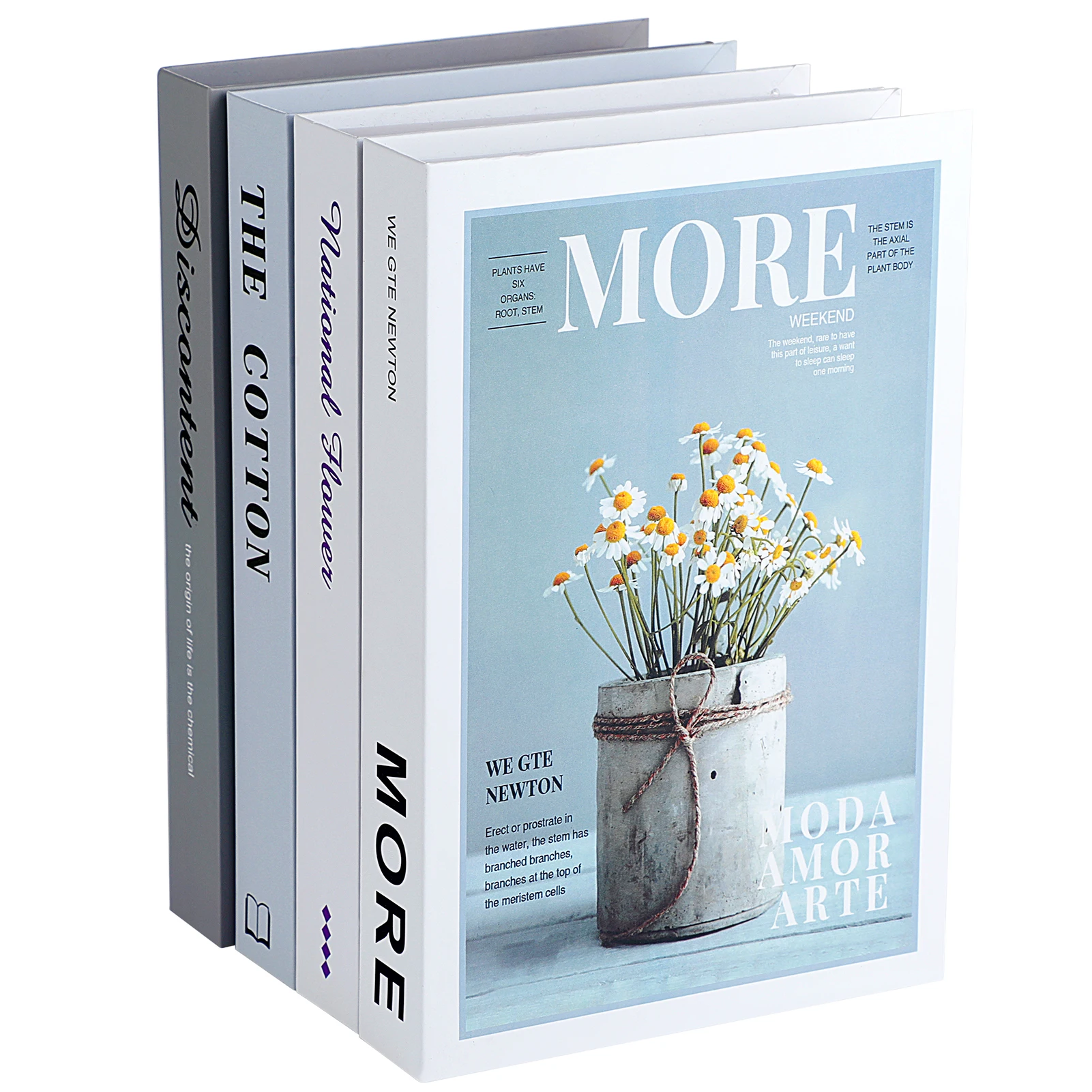4Pcs/Set Book Modern Decorative Simple Faux Hardcover Book Bookshelf Decoration Luxury Fake Books Art For Decoration Home Decor