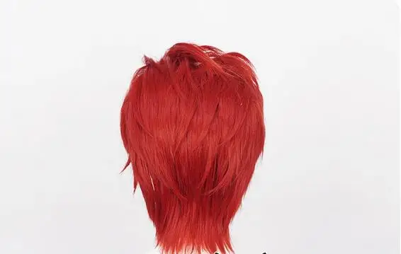 Red Short Fluffy Synthetic Cosplay Wigs Heat Resistance Hair Men's Party