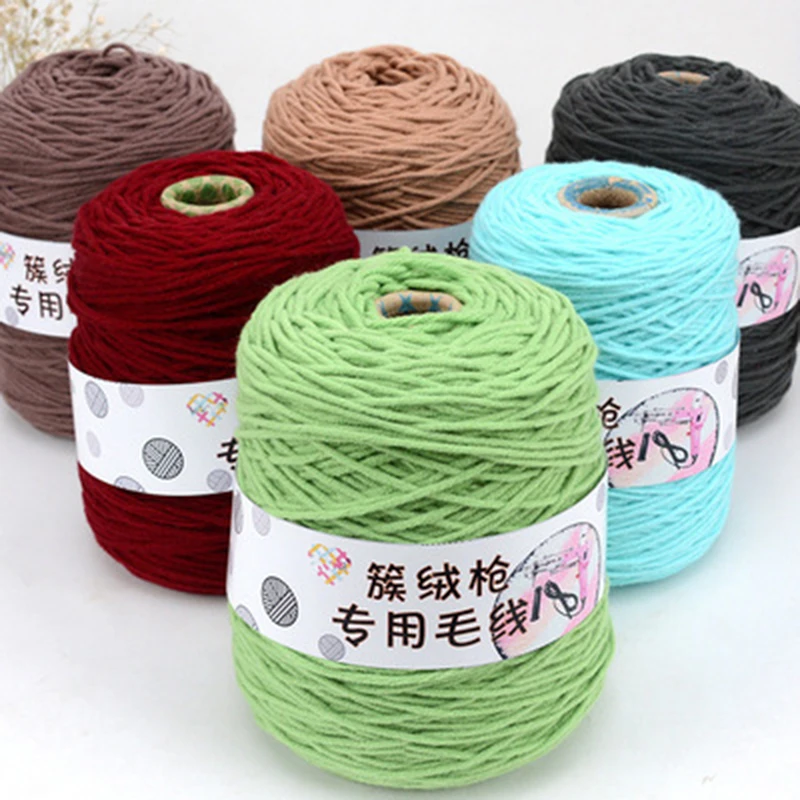 1Pcs Solid Tufting Yarn 8 Strands Yarn For Rug Cotton Yarn For Tufting Gun Cotton Knitting Yarn