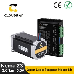 Cloudray Nema 23 Open Loop Stepper Motor Kit 2 Phase 3N.m 5.0A 23CS30C-500+DM556S for 3D printer CNC Engraving Milling Machine