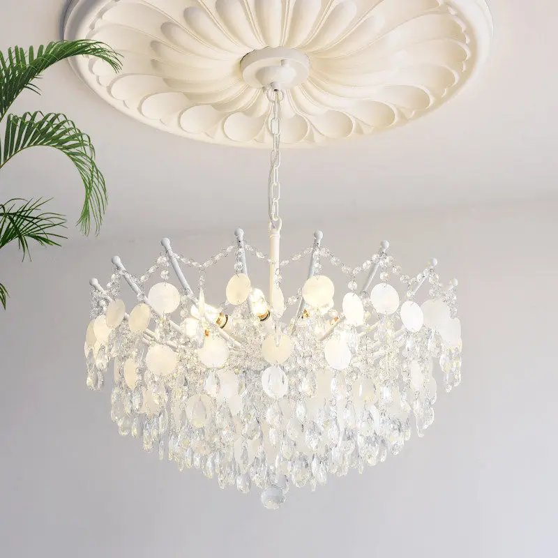 French vintage light American retro butterfly shell bedroom dining room dressing room living room decoration pendant light LED