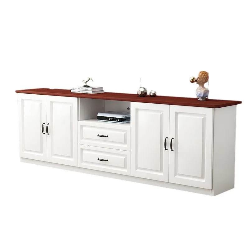 

Solid wood TV cabinet Modern simple small apartment living room New home bedroom European storage Multifunctional high cabinet