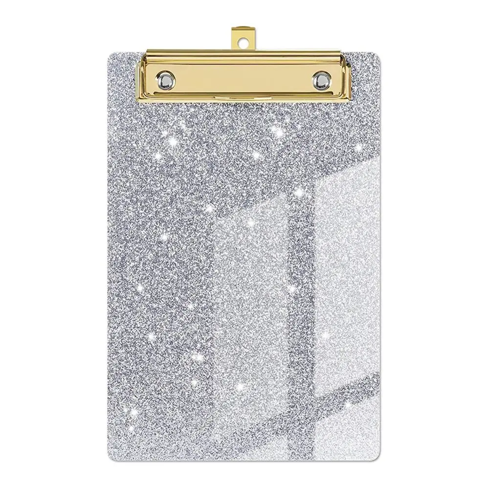 Paper Organizer Glitter Writing Clipboard With Low Profile Gold Clip Menu Folder Flash Memo Clipboard Arcylic File Folder