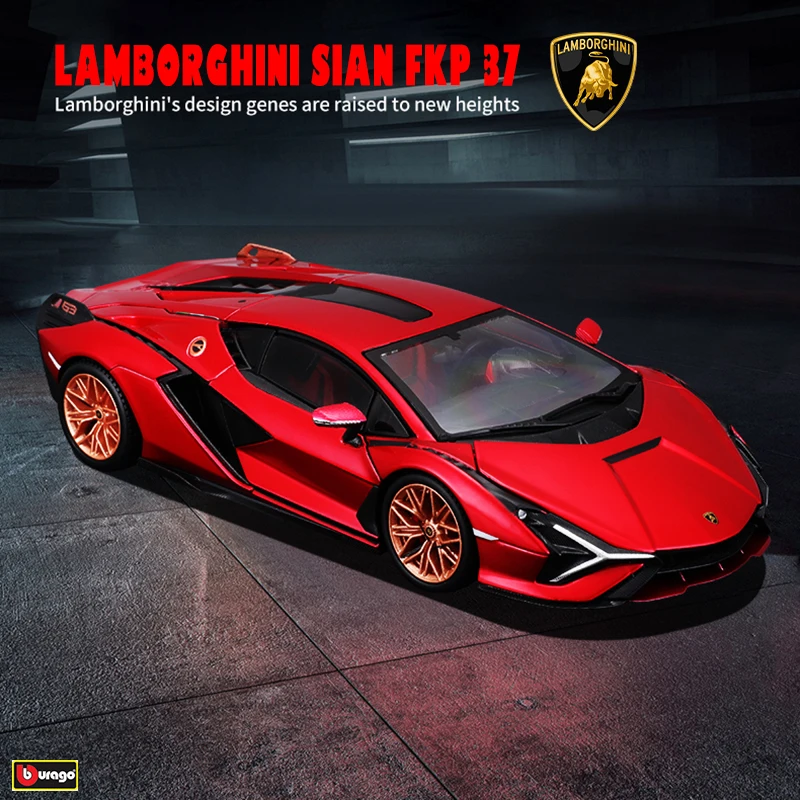 Bburago 1:24 Lamborghini Sian FKP 37 Alloy car model Luxury Vehicle Diecast Cars Model Toy Collection Gift Lightning sports car