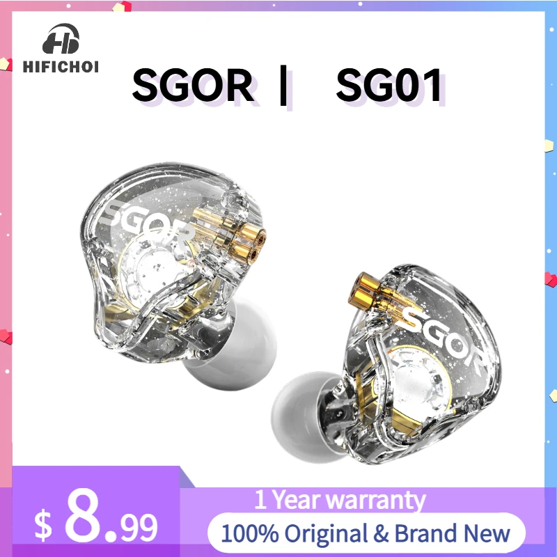 

SGOR SG01 HIFI Bass Earbuds In Ear Dynamic Earphones Monitor Music Game Earphones Sport Noise Cancelling Headset of Sportt