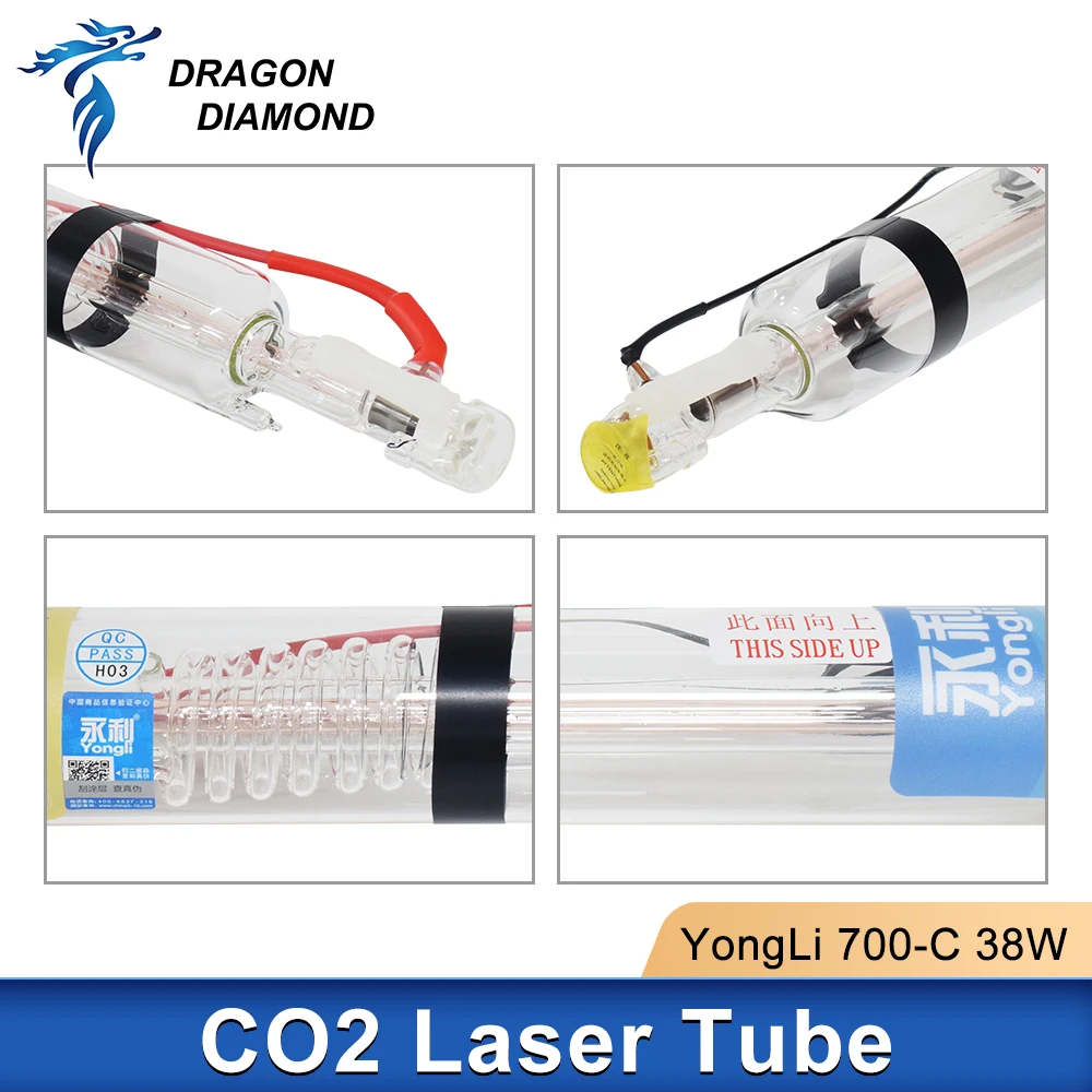 YONGLI 700-C Co2 Laser Tube 38-42W Diameter 50mm Length 700mm for CO2 Laser Engraving Cutting Machine view 5