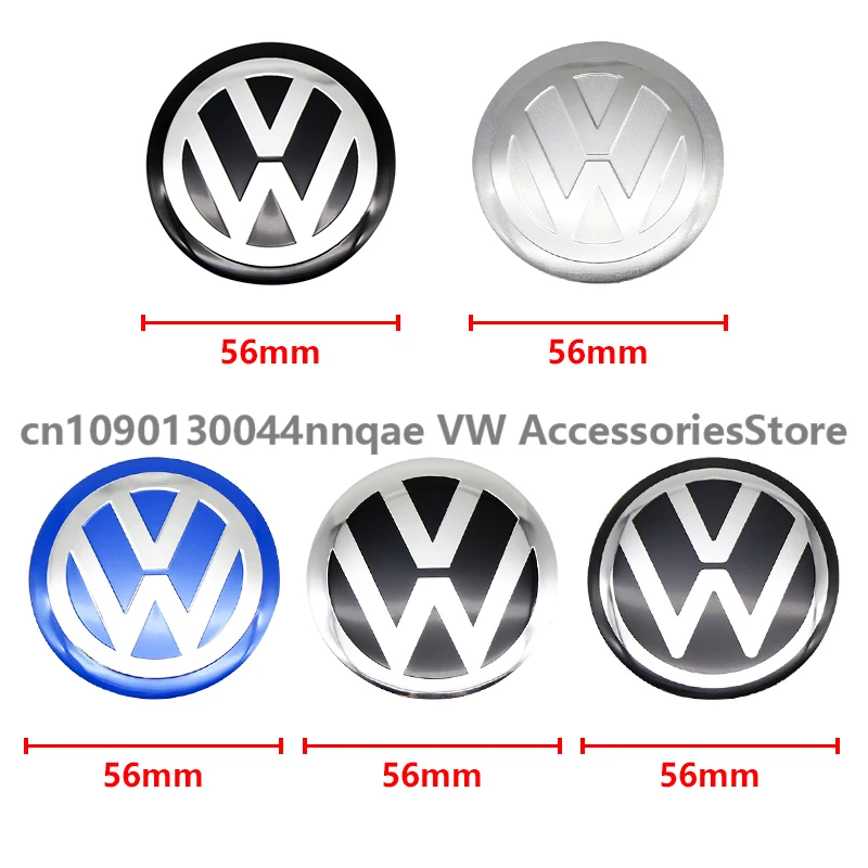 4PCS 56mm Car Wheel Center Hub Cap Sticker Accessories For Volkswagen VW R-line R GTI Polo Golf Touareg Passat Magotan Tiguan