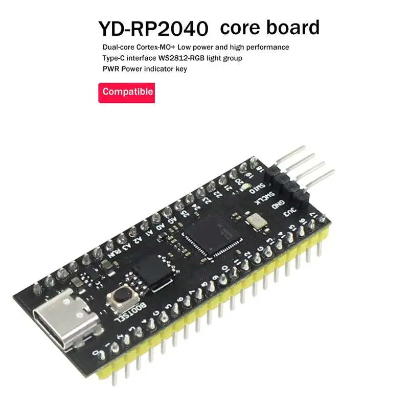 

(A26M) Плата для разработки Raspberry Pi YD-RP2040, 4 МБ флэш-памяти, двухъядерный микроконтроллер ARM 264 КБ, материнская плата