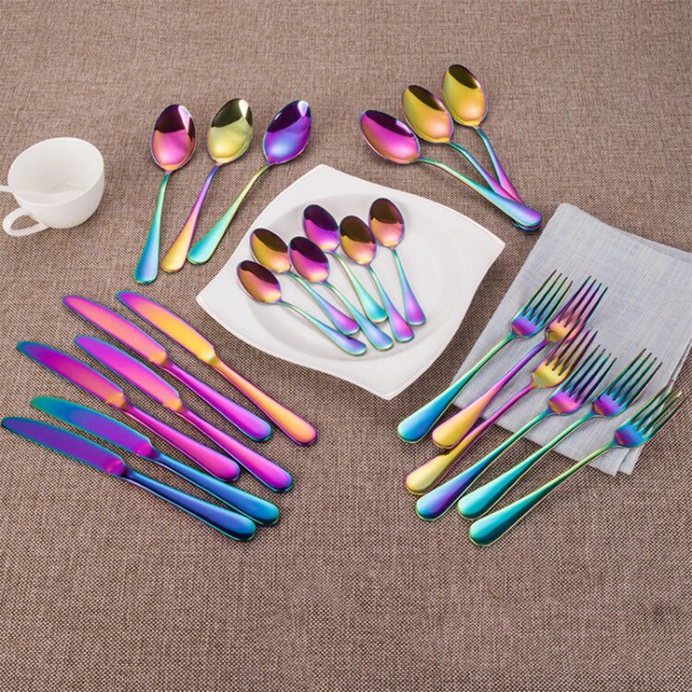 

Stainless Steel Dinnerware Set with Mirror Finish Cutlery in Stylish Wooden Box Ideal for Parties and Camping Adventures