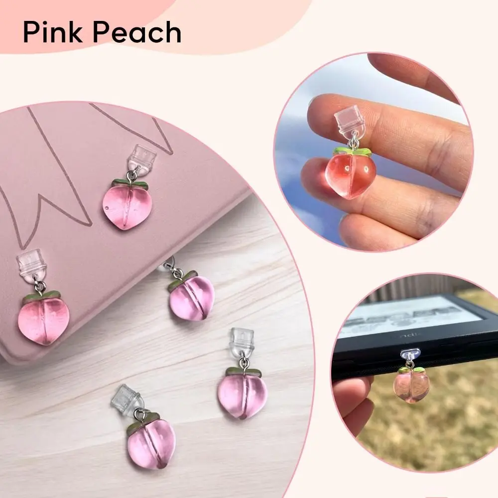 

4pcs/set Bowknot Design Dust Plug Charm DIY Type C/USB C Charging Port Protector Resin Gift Mobile Phone Dust Plug for Kindle