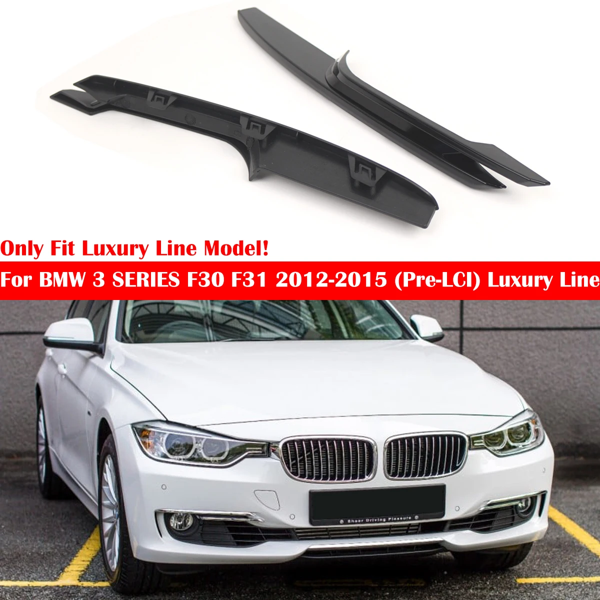 

Глянцевая черная накладка на рамку противотуманной фары переднего бампера для BMW 3 СЕРИИ F30 F31 (до рестайлинга) 2012-2015 годов выпуска с комплектацией Luxury Line