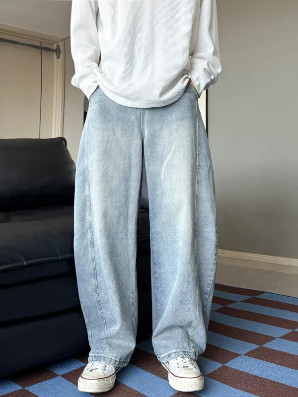 

Джинсы TANGZ Studio в американском ретро-стиле, мужские, свободные, широкие, повседневные, длинные брюки с низкой посадкой, на пуговицах, молодежные, модные