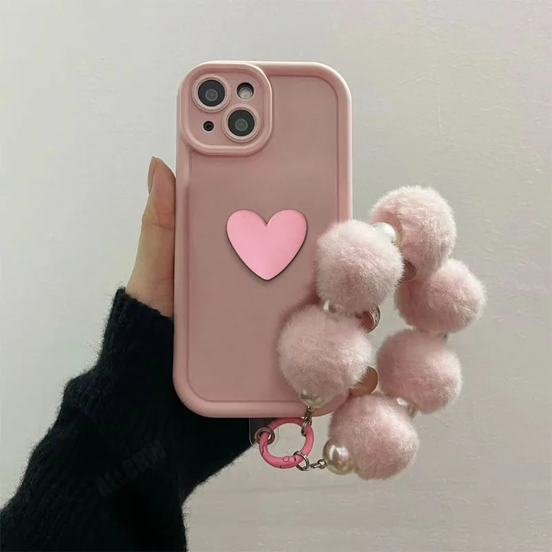 Etui na telefon Xiaomi Redmi Note 11 Pro Plus 4G 5G 11S z miękkiego silikonu z bransoletką 3D w kształcie serca dla dziewczynki, Note11 S 11pro