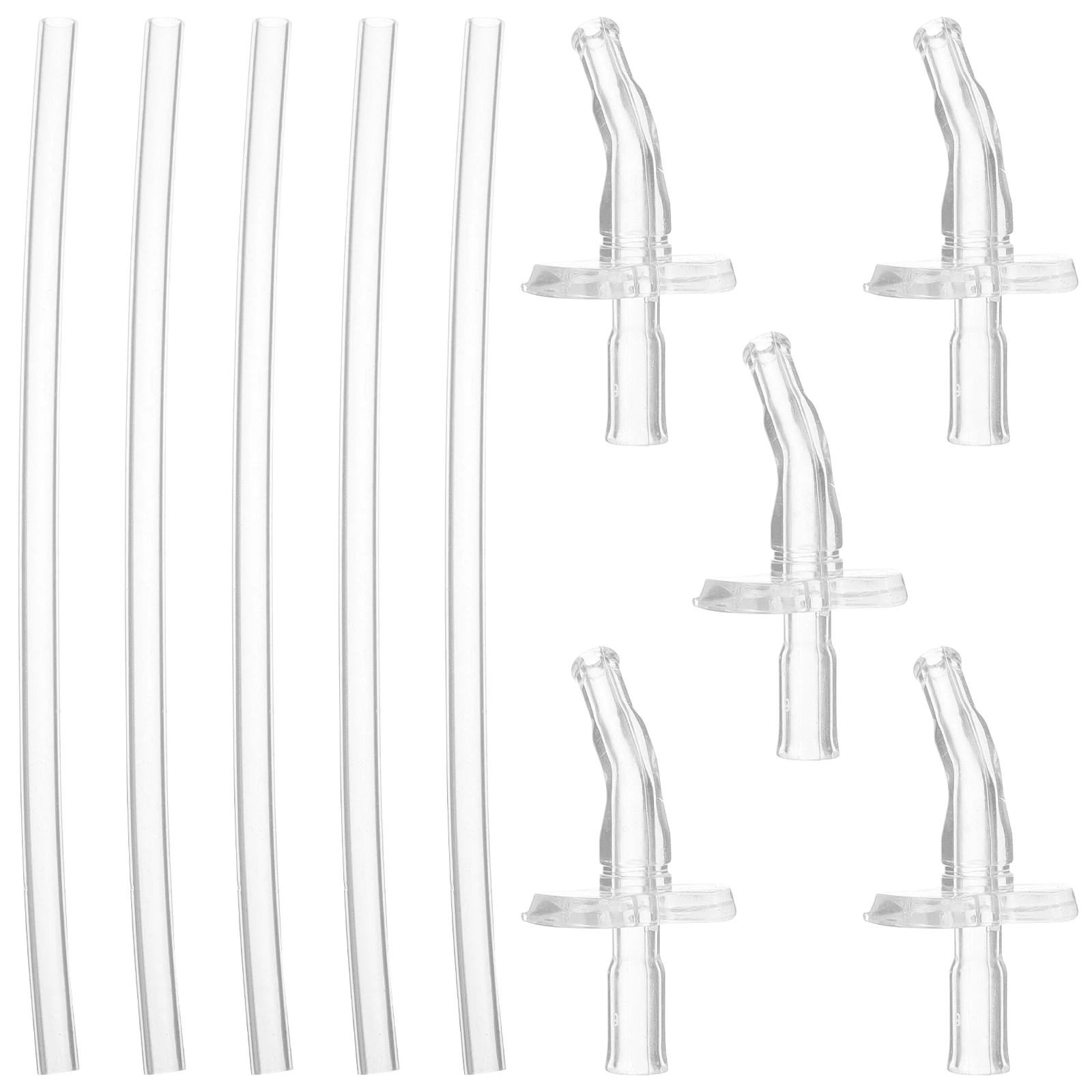 

5 set Silicone Drinking Straws Reusable Water Bottle Straw Replacement Heat-Resistant Household Multi-Function Tumbler