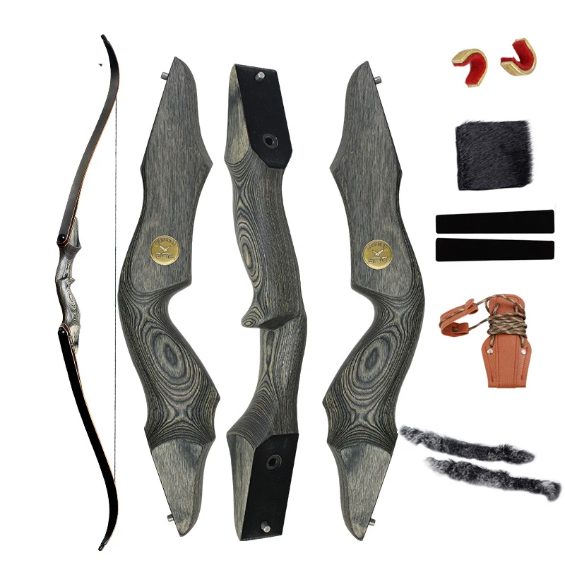 

30/35/40/45/50/55 Pounds Recurve Bow Set Split Solid Wood Bow Handle Outdoor Shooting Training