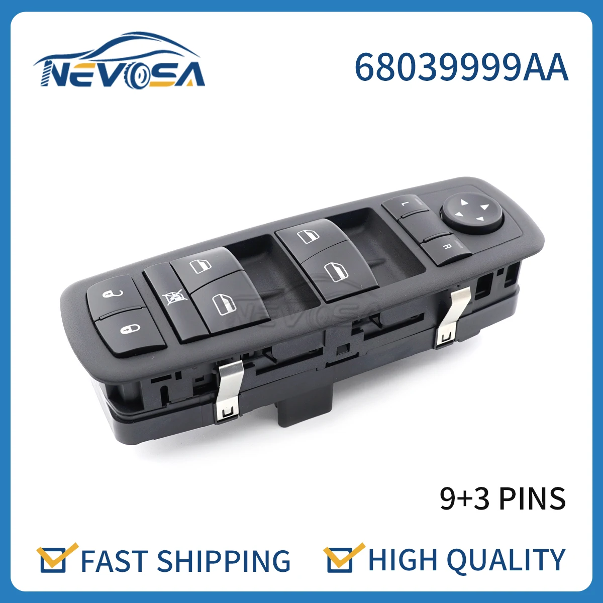 Nevosa 68039999AA 7B0959857D Auto Car Lifter Window Switch For Dodge Nitro Journey Chrysler Town & Country 2008-2009 68039999AC