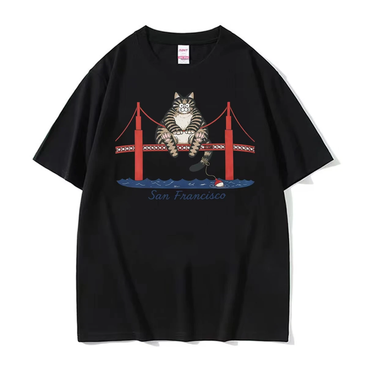 Funny Project Hail Mary Meme T Shirt Golden Gate Cat Frisco Bridge Same Style T Shirts Men Women Casual Cotton Oversized T-shirt