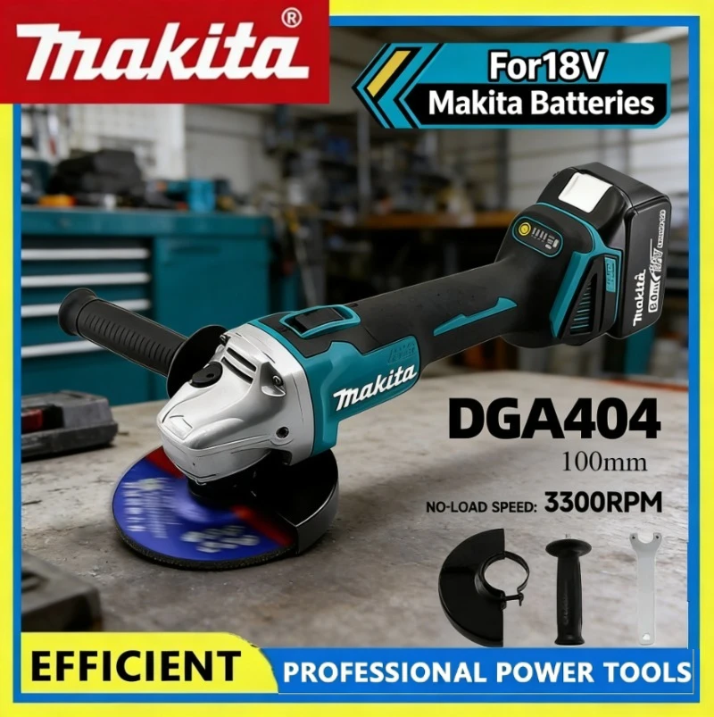 

Аккумуляторная угловая шлифмашина Makita DGA404 100 мм, бесщеточная, для металла и дерева, электроинструмент для шлифовки, полировки и резки