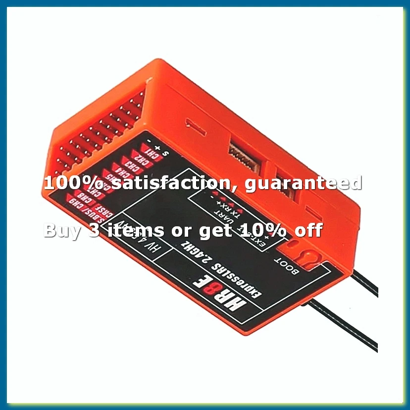 462E Small 9 Channel HR8E ELRS PWM Receiver Adapter 1800mm Antennae for Planes and Boats Support ExpressLRS Red-WDL