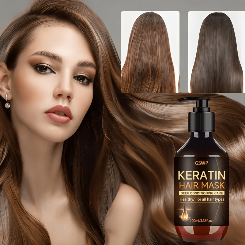 GSWP Keratin Hair Mask: Deeply Hydrates and Moisturises, Reduces Frizz and Split Ends, Leaving Hair Soft and Shiny.100/200ml