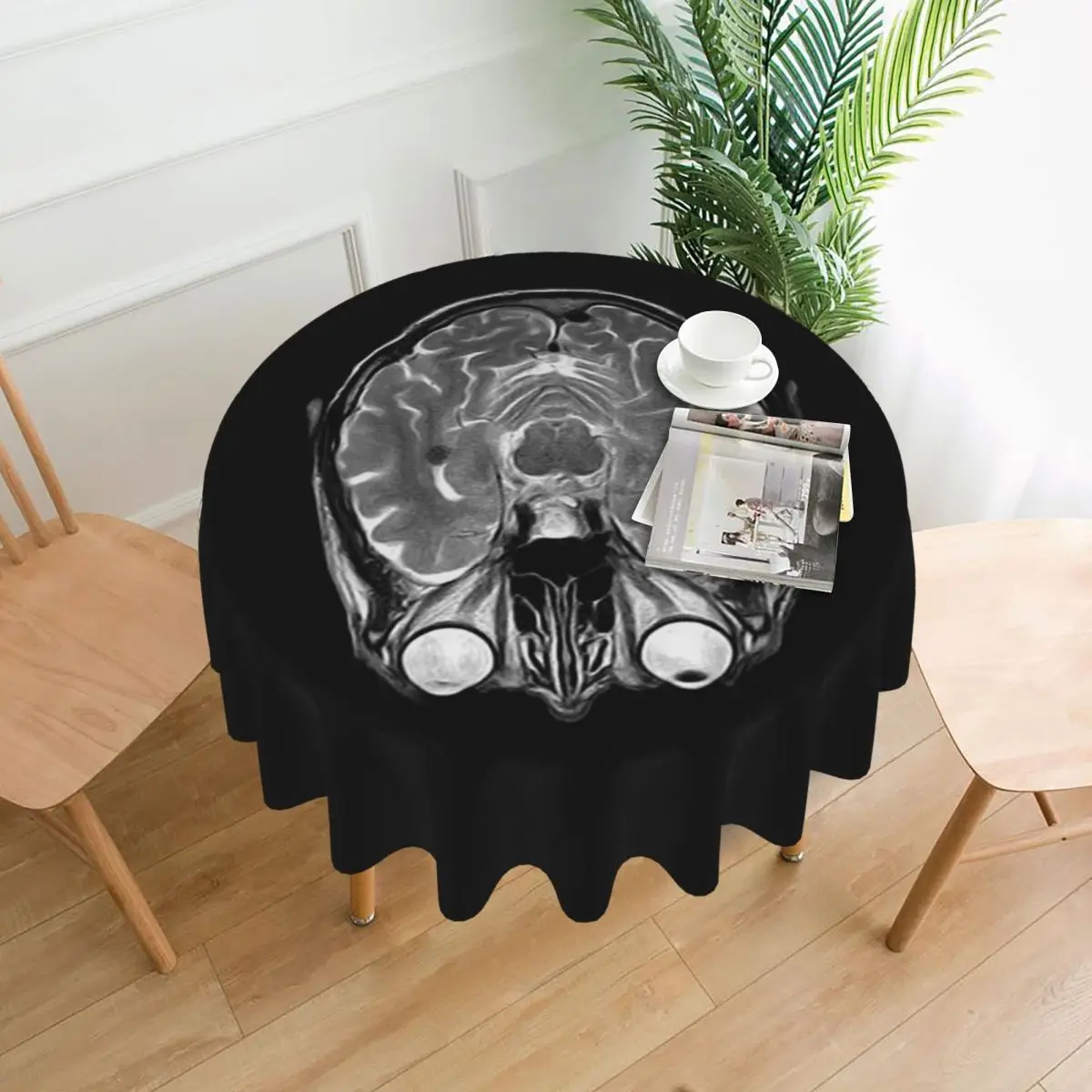 

MRI Of The Brain, водонепроницаемая круглая скатерть на заказ, маслостойкая скатерть для кухонных мероприятий, крышка обеденного стола 60 дюймов