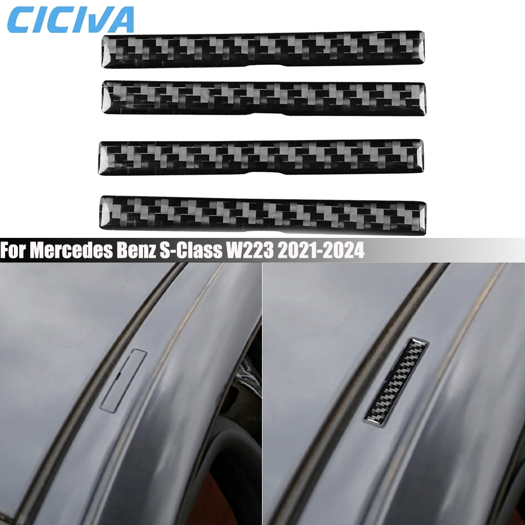 

Carbon Fiber Car Accessories Roof Decorative Strips Cover Sticker Exterior Trim For Mercedes Benz S-Class W223 2021-2024