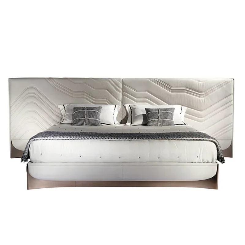 Light luxury velvet double bed