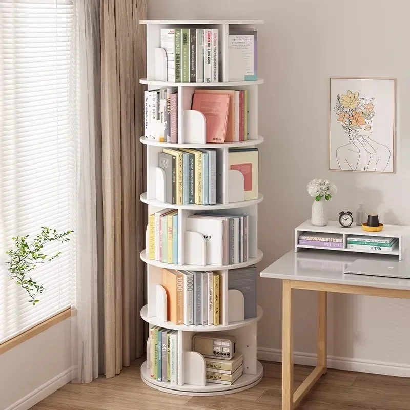 Multi-functional Rotating Bookshelf Floor Storage Shelf Children's Simple Picture Book Rack