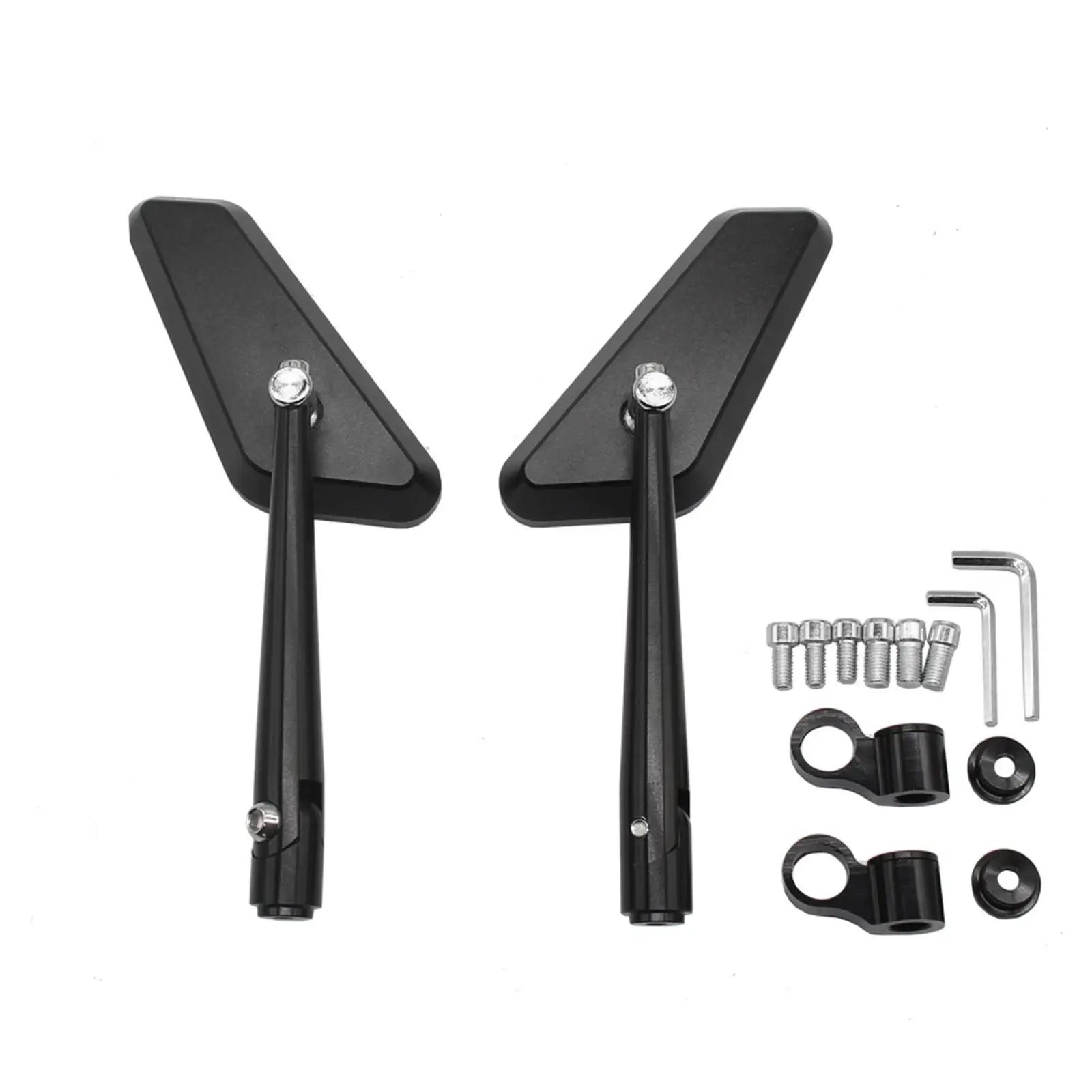 CNC Motorcycle Rear Side View Mirrors Adjustable Anti Glare Glass Accessory with Bolt 8mm 10mm Replacement Swivel 360 Degree