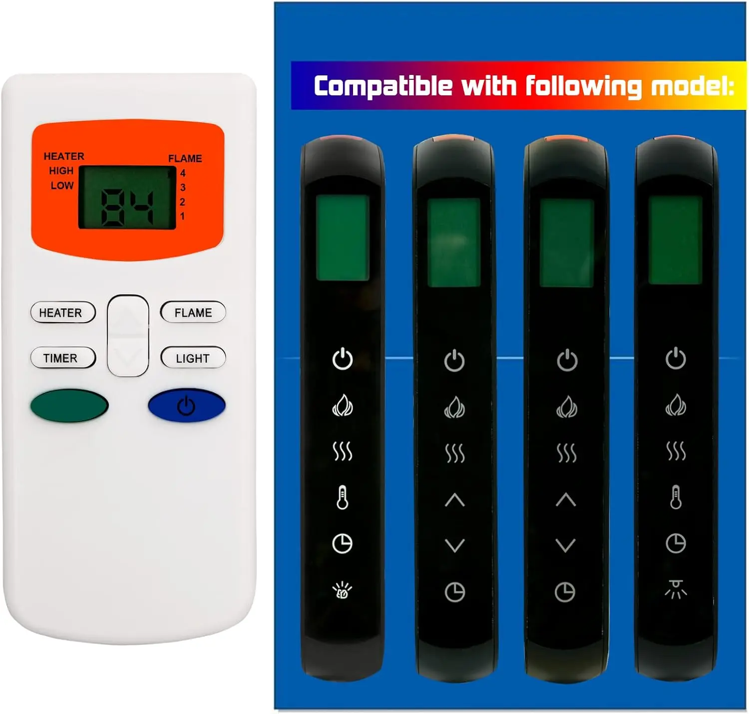 Replacement Remote for HHT Simplifire Electric Fireplace SF-ALL40-BK to SF-SC78-BK